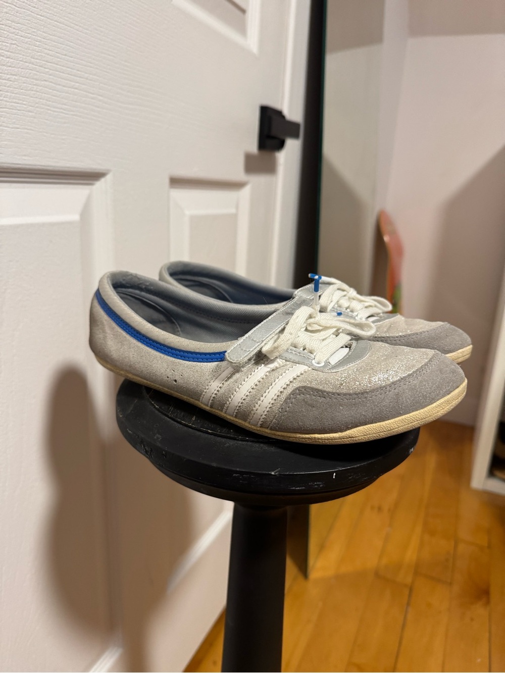 Casual Grey & Cream Lace-Up Ballet Sneakers